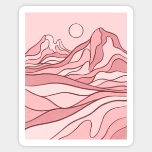 Sunset in The Pink Desert Boho Blush Sticker